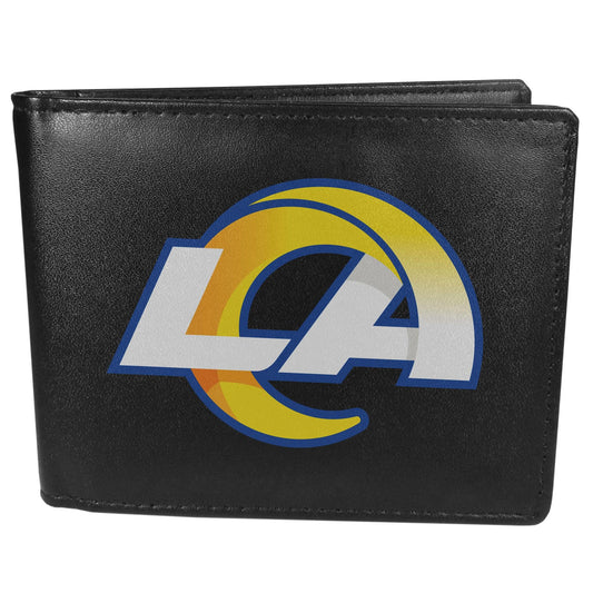 Los Angeles Rams Leather Bi-fold Wallet, Large Logo - Flyclothing LLC