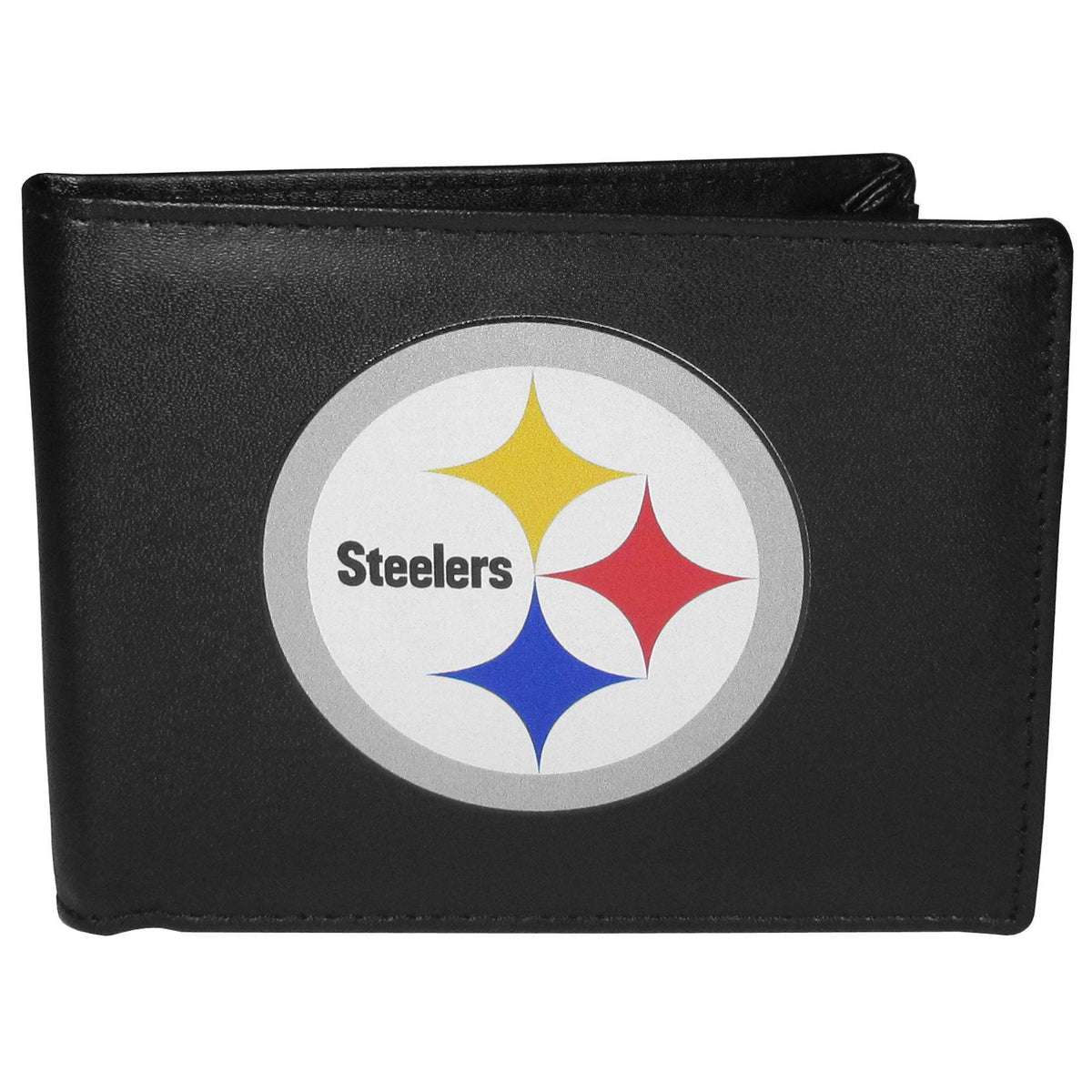 Pittsburgh Steelers Leather Bi-fold Wallet, Large Logo - Flyclothing LLC