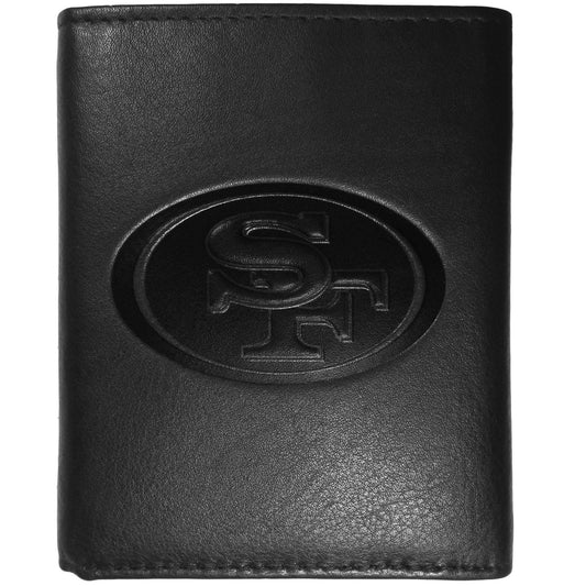 San Francisco 49ers Embossed Leather Tri-fold Wallet - Flyclothing LLC