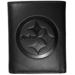 Pittsburgh Steelers Embossed Leather Tri-fold Wallet - Flyclothing LLC