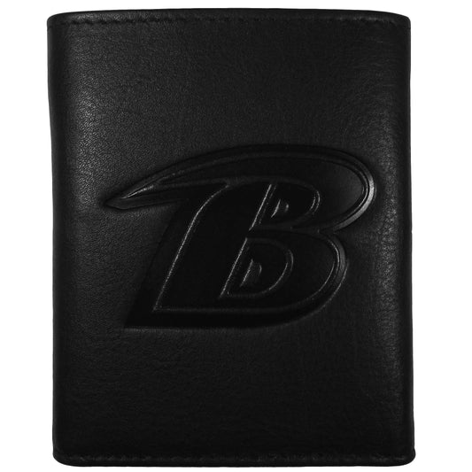 Baltimore Ravens Embossed Leather Tri-fold Wallet - Flyclothing LLC