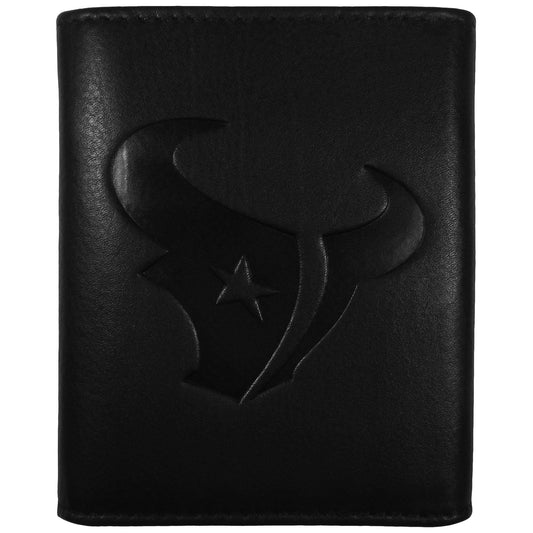 Houston Texans Embossed Leather Tri-fold Wallet - Siskiyou Buckle