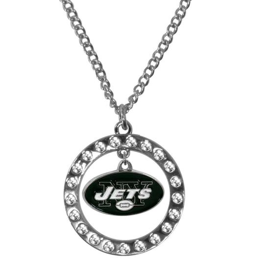 New York Jets Rhinestone Hoop Necklaces - Siskiyou Buckle