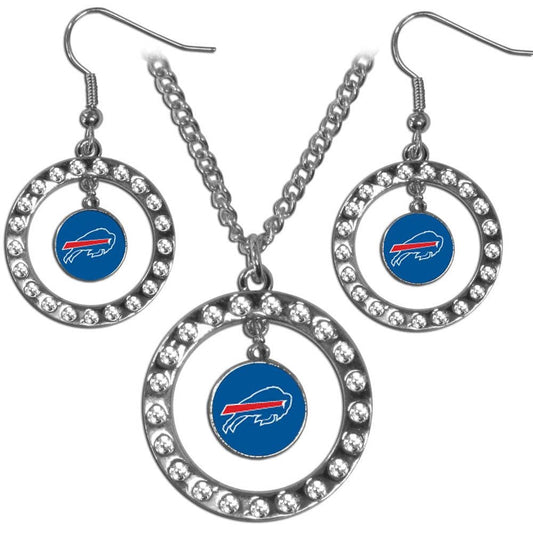 Buffalo Bills Rhinestone Hoop Jewelry Set - Siskiyou Buckle