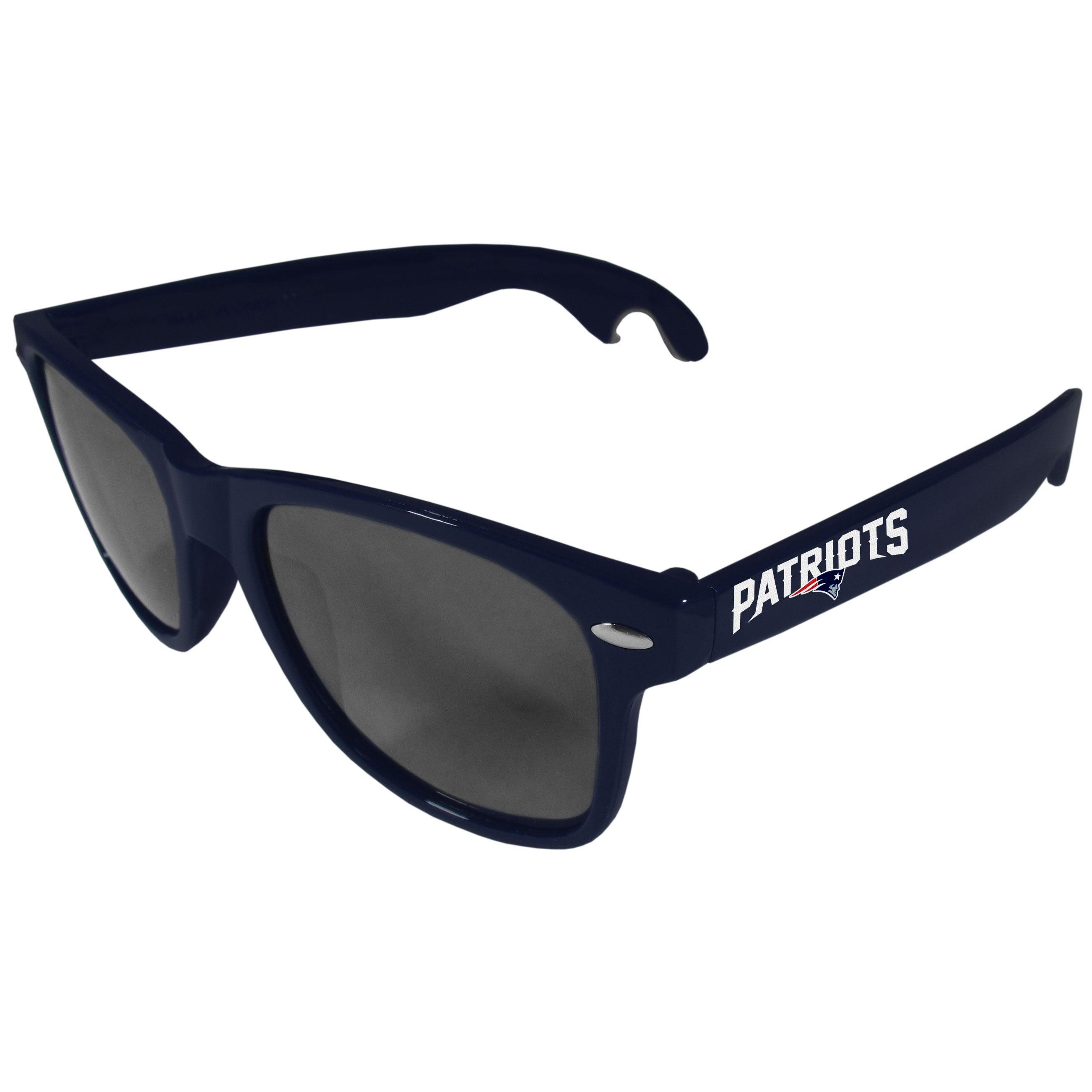 New England Patriots Beachfarer Bottle Opener Sunglasses, Dark Blue - Flyclothing LLC