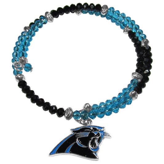 Carolina Panthers Crystal Memory Wire Bracelet - Flyclothing LLC