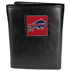 Buffalo Bills Deluxe Leather Tri-fold Wallet Packaged in Gift Box - Siskiyou Buckle