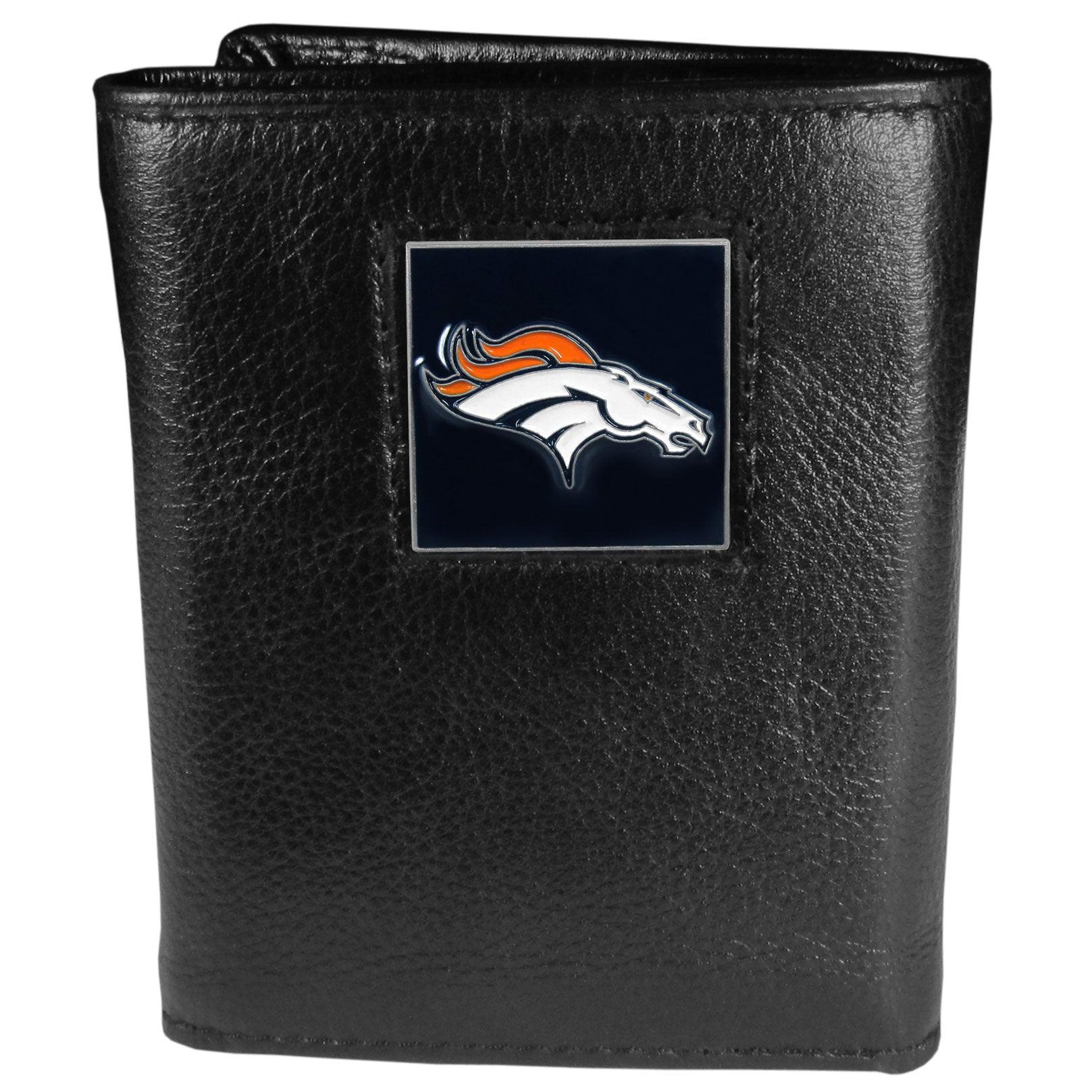 Denver Broncos Deluxe Leather Tri-fold Wallet - Flyclothing LLC