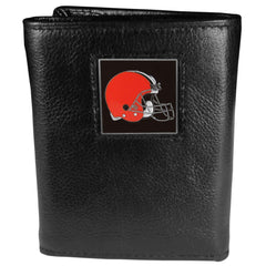 Cleveland Browns Leather Tri-fold Wallet - Flyclothing LLC