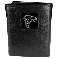 Atlanta Falcons Deluxe Leather Tri-fold Wallet Packaged in Gift Box - Flyclothing LLC