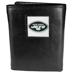 New York Jets Deluxe Leather Tri-fold Wallet - Flyclothing LLC