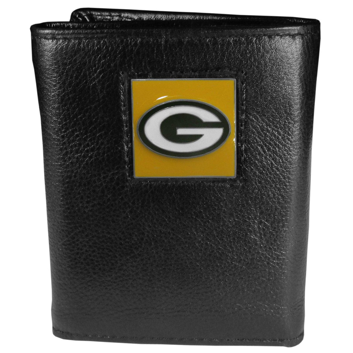 Green Bay Packers Deluxe Leather Tri-fold Wallet Packaged in Gift Box - Siskiyou Buckle