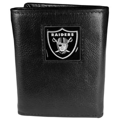 Las Vegas Raiders Deluxe Leather Tri-fold Wallet - Flyclothing LLC