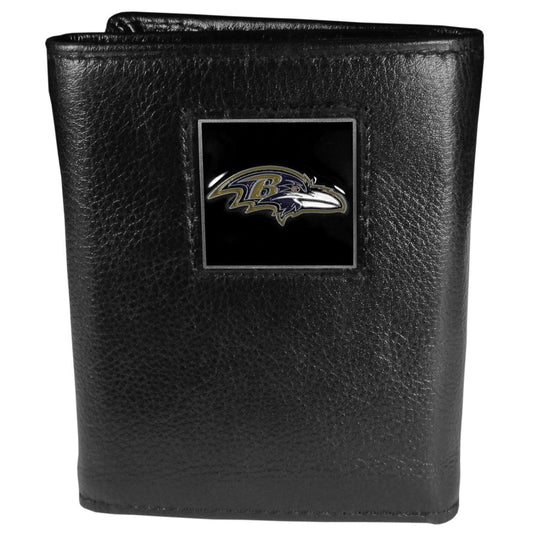 Baltimore Ravens Leather Tri-fold Wallet - Siskiyou Buckle