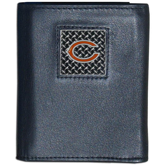 Chicago Bears Gridiron Leather Tri-fold Wallet - Siskiyou Buckle