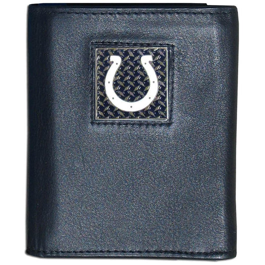 Indianapolis Colts Gridiron Leather Tri-fold Wallet Packaged in Gift Box - Flyclothing LLC