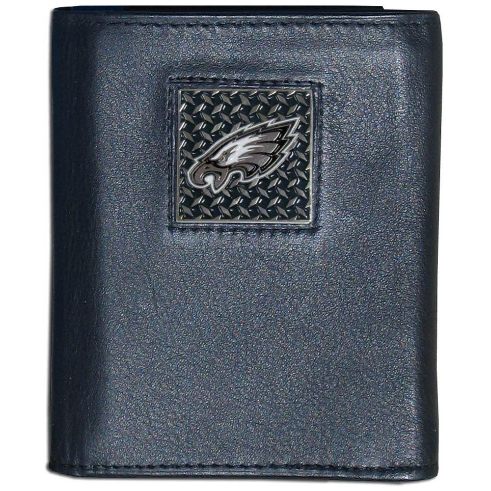 Philadelphia Eagles Gridiron Leather Tri-fold Wallet Packaged in Gift Box - Flyclothing LLC