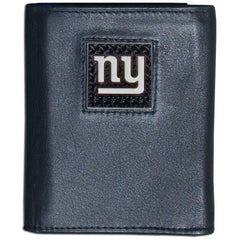 New York Giants Gridiron Leather Tri-fold Wallet Packaged in Gift Box - Siskiyou Buckle