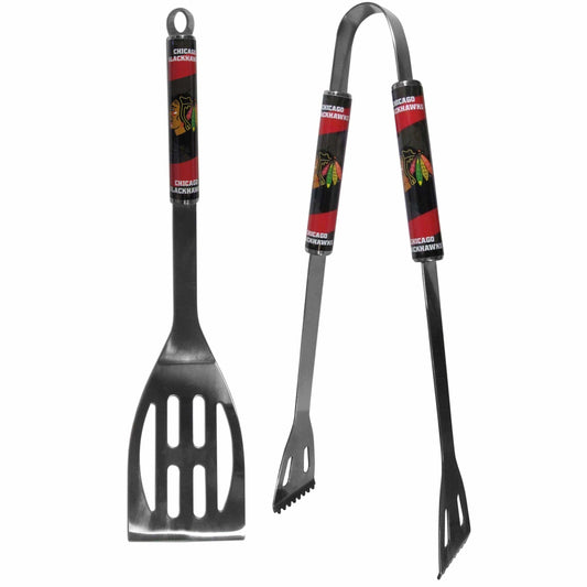 Chicago Blackhawks® 2 pc Steel BBQ Tool Set - Siskiyou Buckle