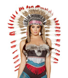 Roma Costume Indian Headdress with Red Tips