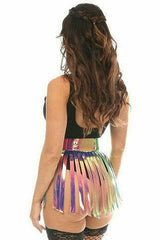 Daisy Corsets Rainbow Gold Holo Fringe Skirt - Flyclothing LLC