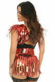 Daisy Corsets Red Metallic Fringe Skirt - Flyclothing LLC