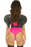 Daisy Corsets Black Vegan Leather Angel Wings