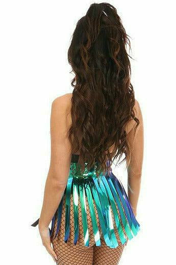 Daisy Corsets Teal/Blue Holo Fringe Skirt - Flyclothing LLC