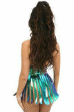 Daisy Corsets Teal/Blue Holo Fringe Skirt - Flyclothing LLC