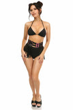 Daisy Corsets Candy Collection - Black/Pink Fringe Skirt - Flyclothing LLC