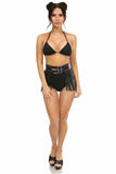 Daisy Corsets Candy Collection - Black/Purple Fringe Skirt - Flyclothing LLC