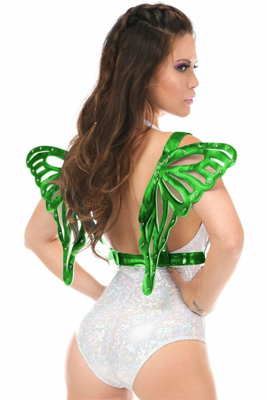 Green Holo Large Butterfly Wing Body Harness - Flyclothing LLC