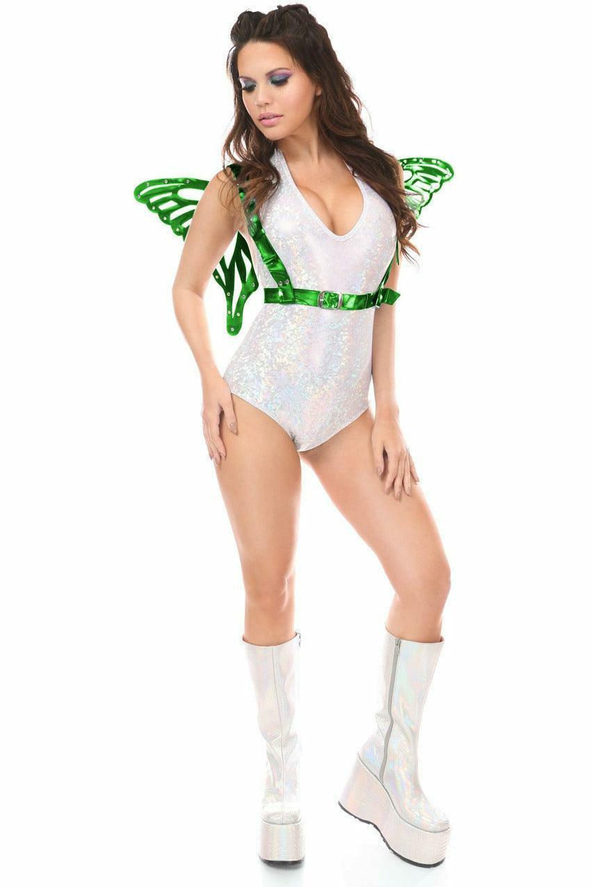 Green Holo Large Butterfly Wing Body Harness - Flyclothing LLC