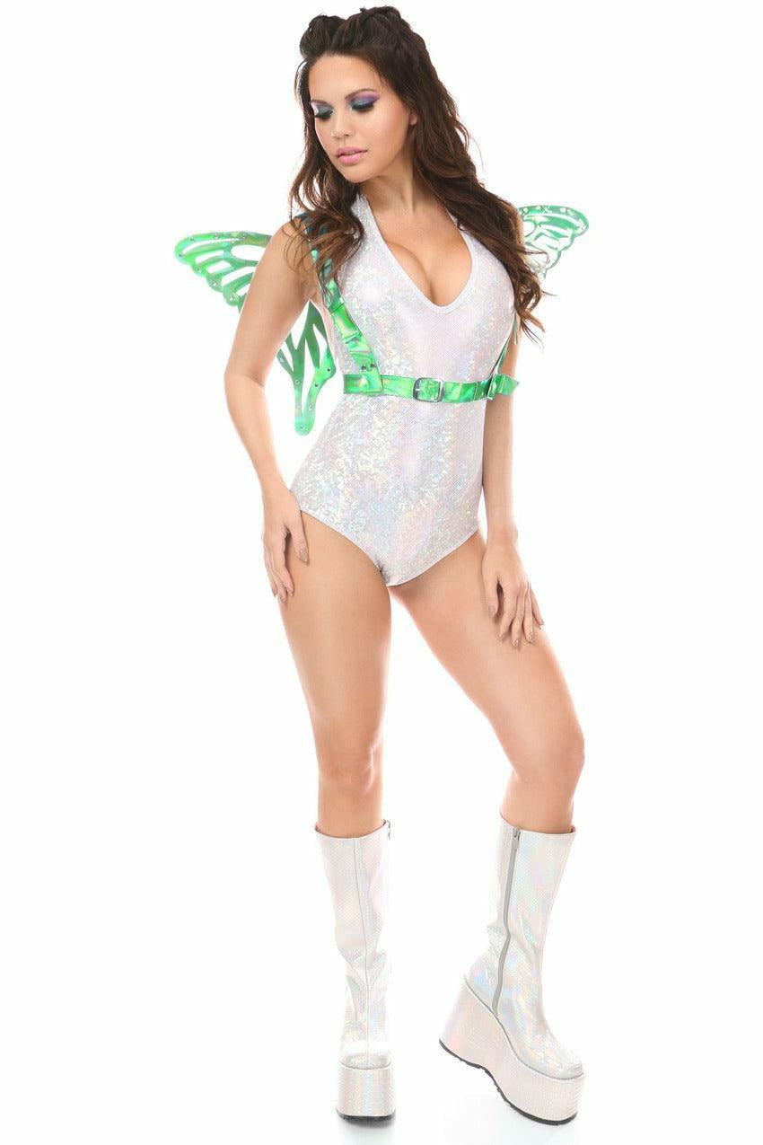 Mint Green Holo Large Butterfly Wing Body Harness - Flyclothing LLC