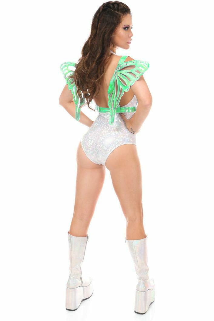 Mint Green Holo Large Butterfly Wing Body Harness - Flyclothing LLC