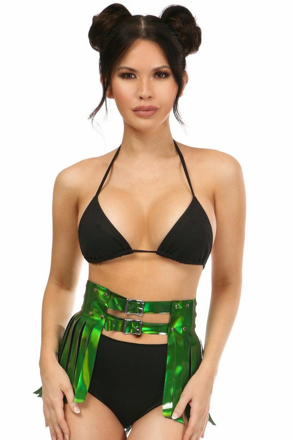 Daisy Corsets Green Holo Fringe Skirt - Daisy Corsets