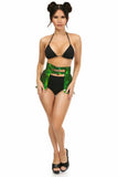 Daisy Corsets Green Holo Fringe Skirt - Flyclothing LLC