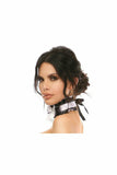 Daisy Corsets Kitten Collection White/Black Lace Choker - Flyclothing LLC