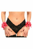 Daisy Corsets Kitten Collection Fuchsia Lace Wristlets (Set of 2)