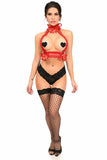 Kitten Collection Red/Red Lace Double Strap Body Harness - Flyclothing LLC