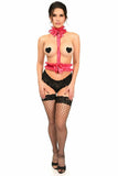 Kitten Collection Fuchsia/Fuchsia Lace Single Strap Body Harness - Flyclothing LLC