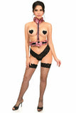 Kitten Collection Dusty Rose Velvet Single Strap Body Harness - Flyclothing LLC