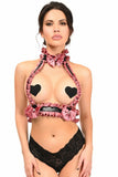 Kitten Collection Dusty Rose Velvet Double Strap Body Harness - Flyclothing LLC