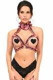 Kitten Collection Dusty Rose Velvet Triangle Top Body Harness - Flyclothing LLC