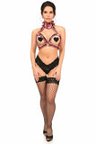 Kitten Collection Dusty Rose Velvet Triangle Top Body Harness - Flyclothing LLC