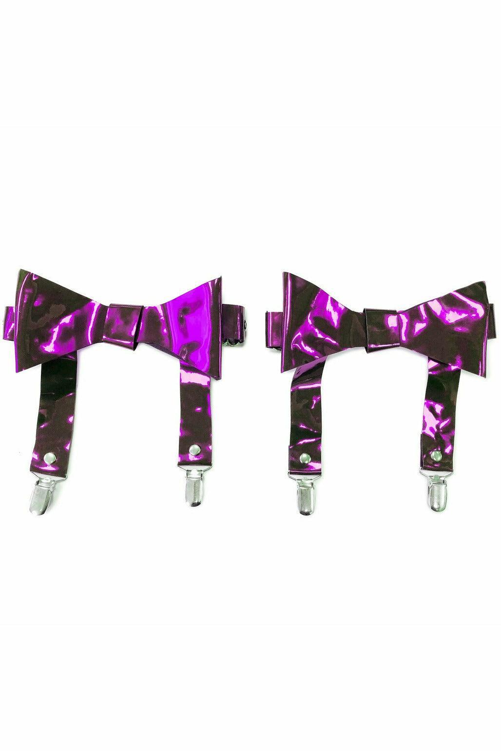 Purple Metallic Garters (set of 2) - Flyclothing LLC