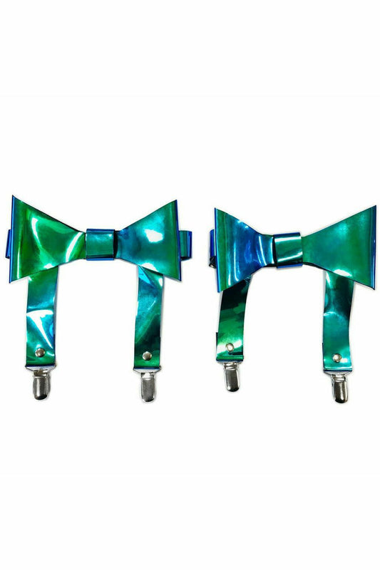 Teal/Blue Holo Garters (set of 2) - Flyclothing LLC