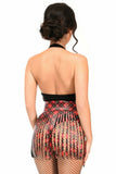 Daisy Corsets Red Plaid Faux Leather Fringe Skirt - Flyclothing LLC