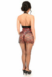 Daisy Corsets Red Plaid Faux Leather Fringe Skirt - Flyclothing LLC