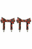 Daisy Corsets Red Plaid Faux Leather Garters (set of 2)